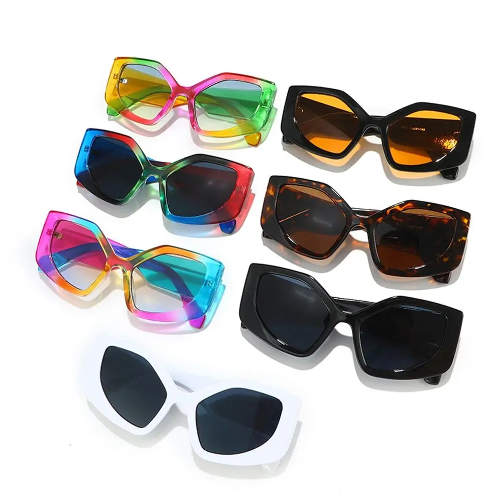 Fashion Oversized Cat Eye Sunglasses UV400 Colorful Female Punk Shades Irregular Eyewear for Women & Men