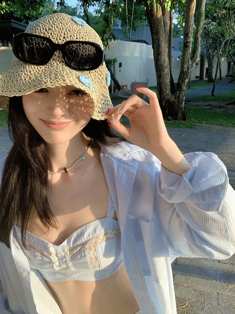 

Lienni2025 Весна Лето Новый однотонный длинный воротник-свек Свободный тонкий прямой женский модный универсальный S...