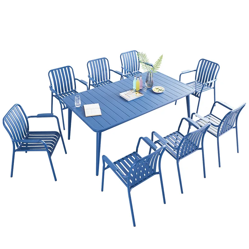 

Outdoor courtyard garden balcony leisure tables and chairs, all aluminum alloy tables and chairs