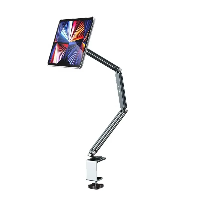 Adjustable Rotate Tablet Holder with Magnetic Arm Aluminum Lazy Desktop Phone Stand for Desk Holding
