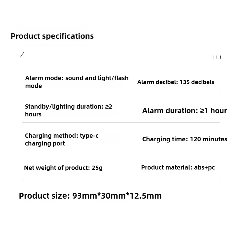 شحن عبر الحدود إنذار ضد الذئب 135dB أداة مكافحة الذئب وضع مزدوج في الهواء الطلق ستروب إنذار شخصي