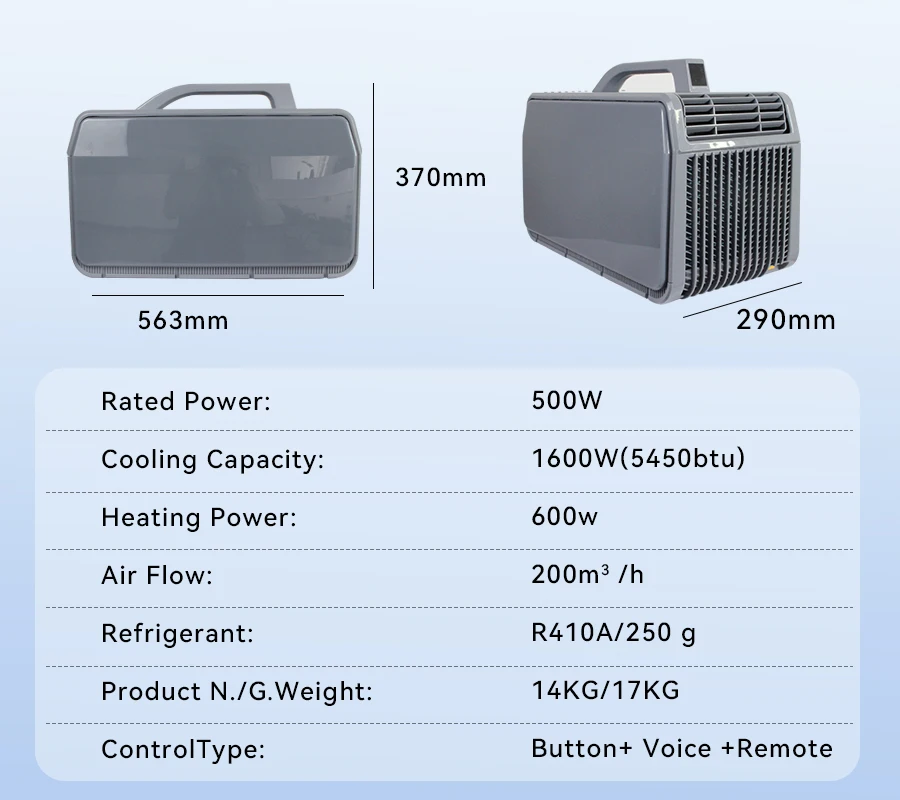 Portable Mini Air Conditioner, Bluetooth Music, Camping Use, Small Personal AC, Mobile Cooling Device