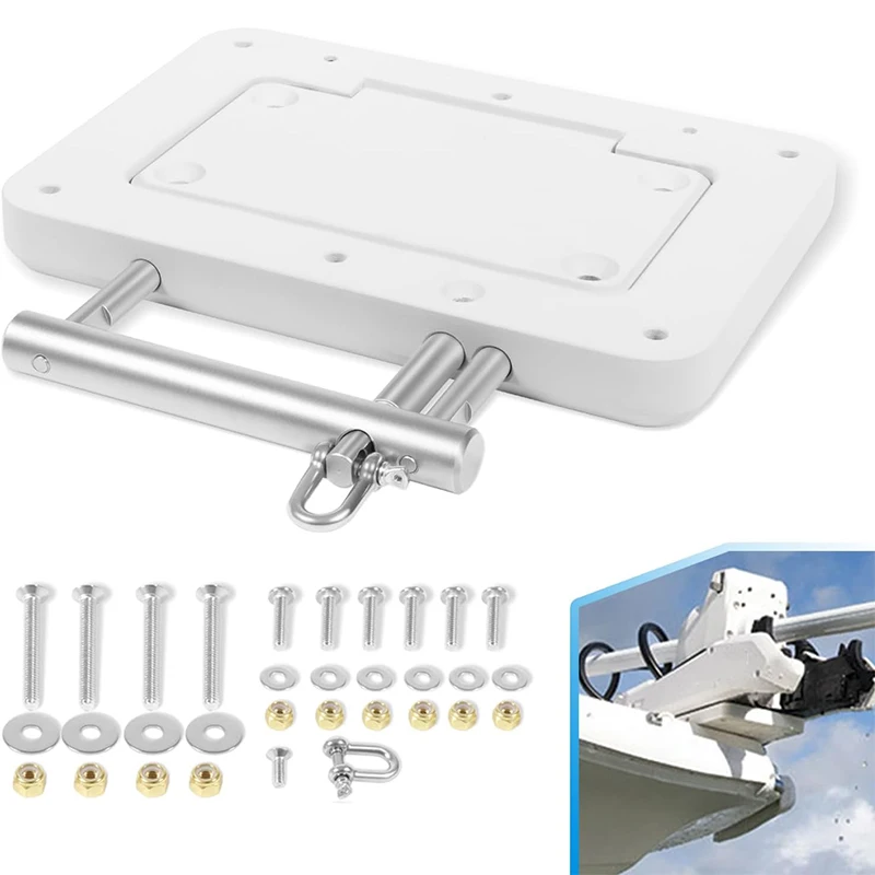 010-12832-61 Quick Release Plate System, for Garmin Force Kraken Trolling Motor, White Color, Come with Hardware, 010-12832-60