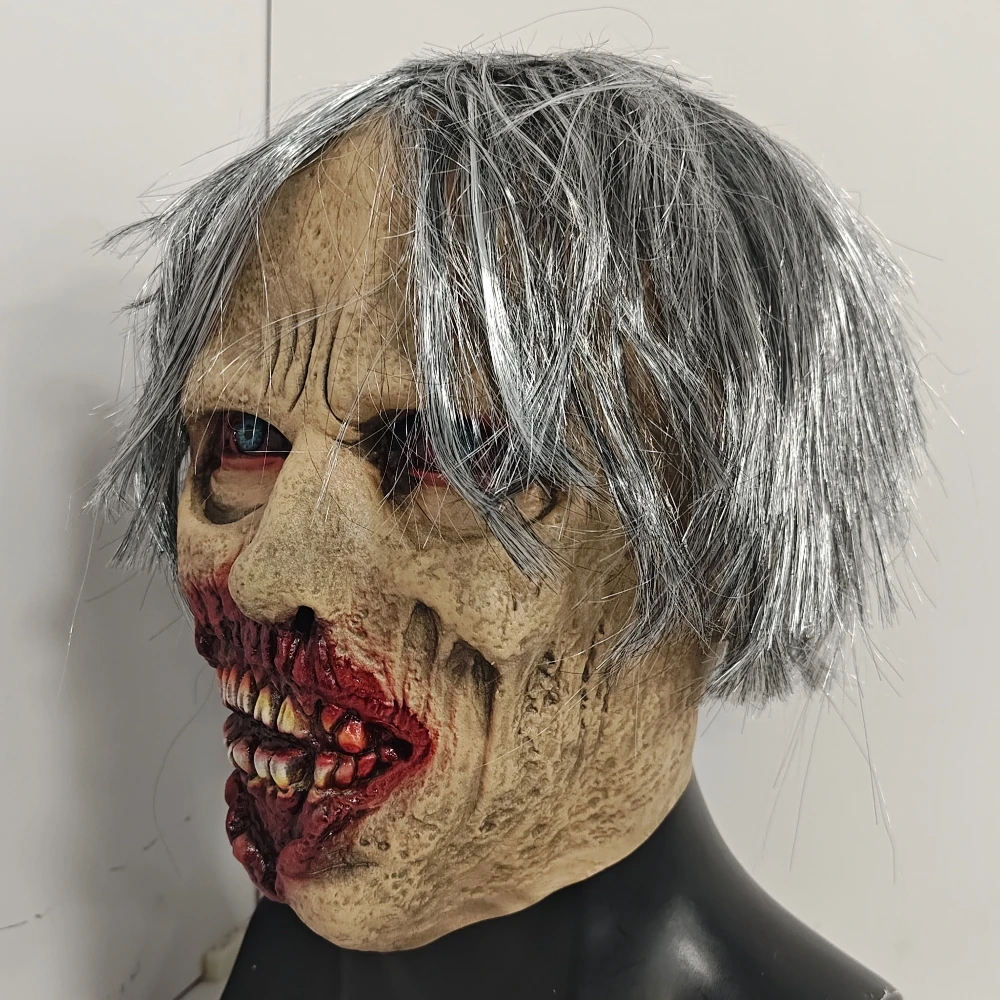 الرعب الدموي التعفير غيبوبة قناع هالوين غيبوبة تأثيري حلي ملحق واقعية مخيف اللاتكس قناع حفلة المزحة الدعائم