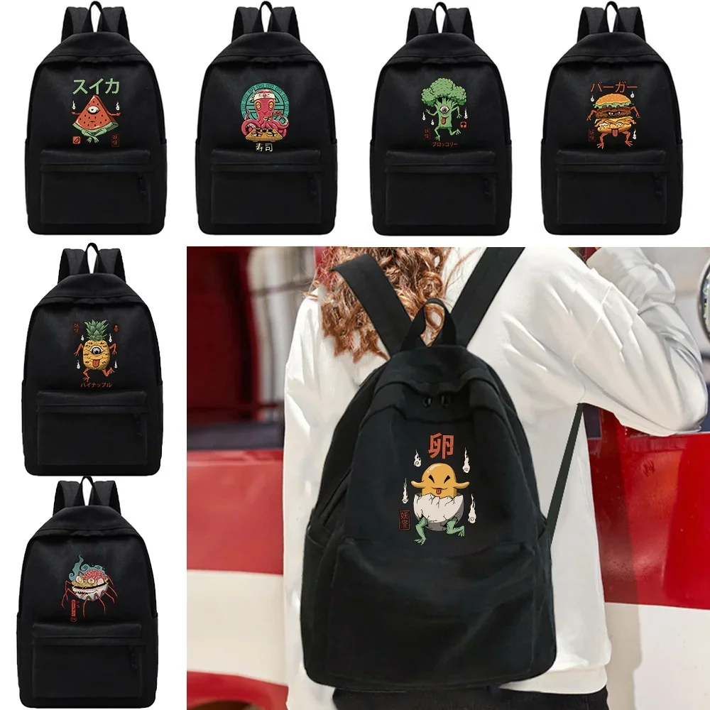 

Women's Shoulders Backpacks Large Capacity Travel Backpack Unisex Teen College School Bag Foldable Knapsack Cute Monster Pattern