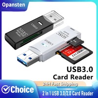 Multi Functional 2 In 1 High-speed USB 3.0/2.0 Card Reader Supports TF+SD Computer Tablet Camera Laptop Car Mounted