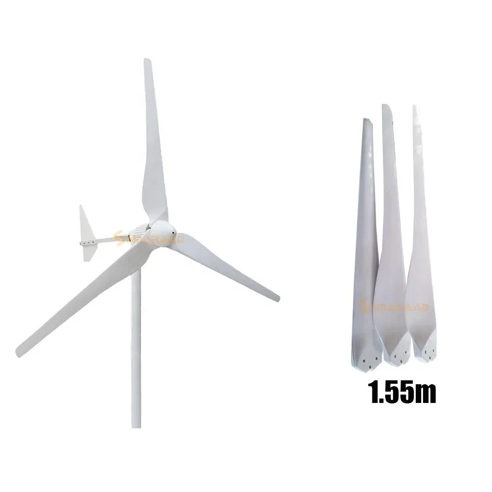 High Strength Fiber Glass Blades For 3kw Wind Turbine Generator Accessories Blades DIY Factory Selling 1.5m*3 CE White For 3 M/S