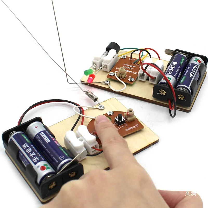 DIY Science and Technology Handmade STEM Kits Build A Telegraph Machine Learn Morse Code Electric Circuit Experiment (No Battery