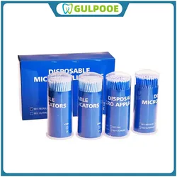 GULPOOE 100Pcs Dental Micro Brush Bottle Dental Disposable Micro Brushes Applicators Brush Teeth Oral Teeth Whitening Tools