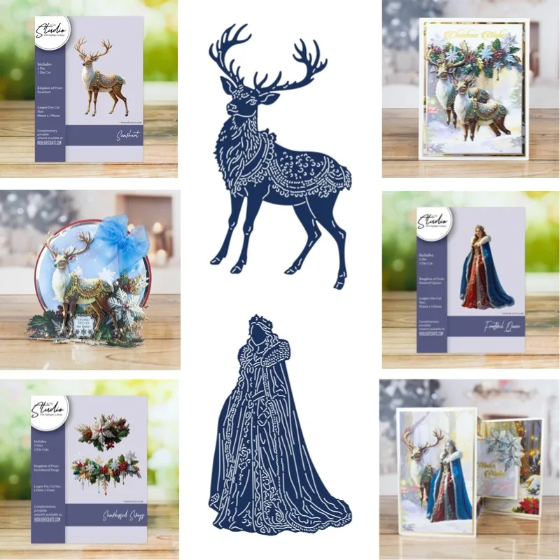 Troqueles de corte de metal Kingdom of Frost Frost Veil Queen para manualidades DIY, scrapbooking, troqueles de corte, plantillas para álbumes de fotos