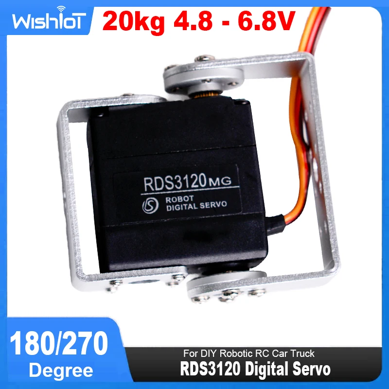 RDS3120 Servo Digital 20kg 180 270 derajat gigi logam Servo UNTUK Arduino panjang pendek lurus U Mouting DIY robot truk mobil RC