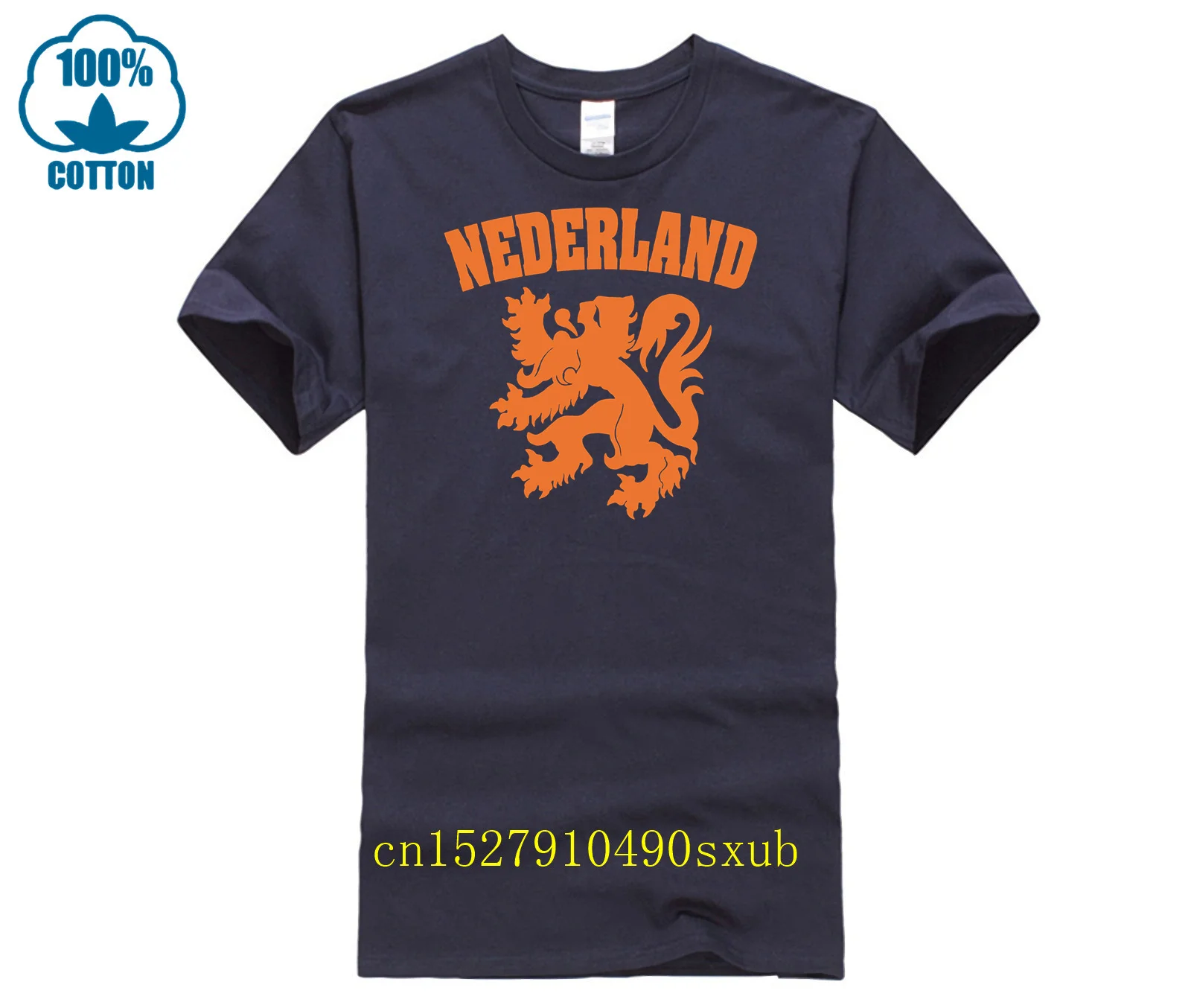 Nederland Netherlands Orange Dutch Lion Soccer 100% Cotton Geek Family Top Tee New Men Summer Tops Casuals T Shirts Hip Hop Tops