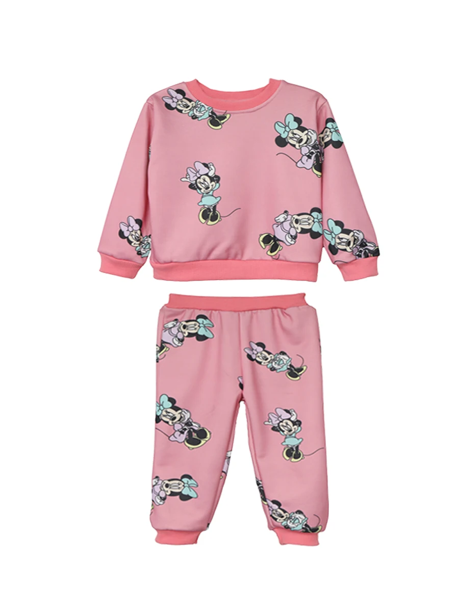 Autumn Girls Set Kids Clothes for Children Minnie print Sweatshirts+Solid Sports Pants Fashion printing set