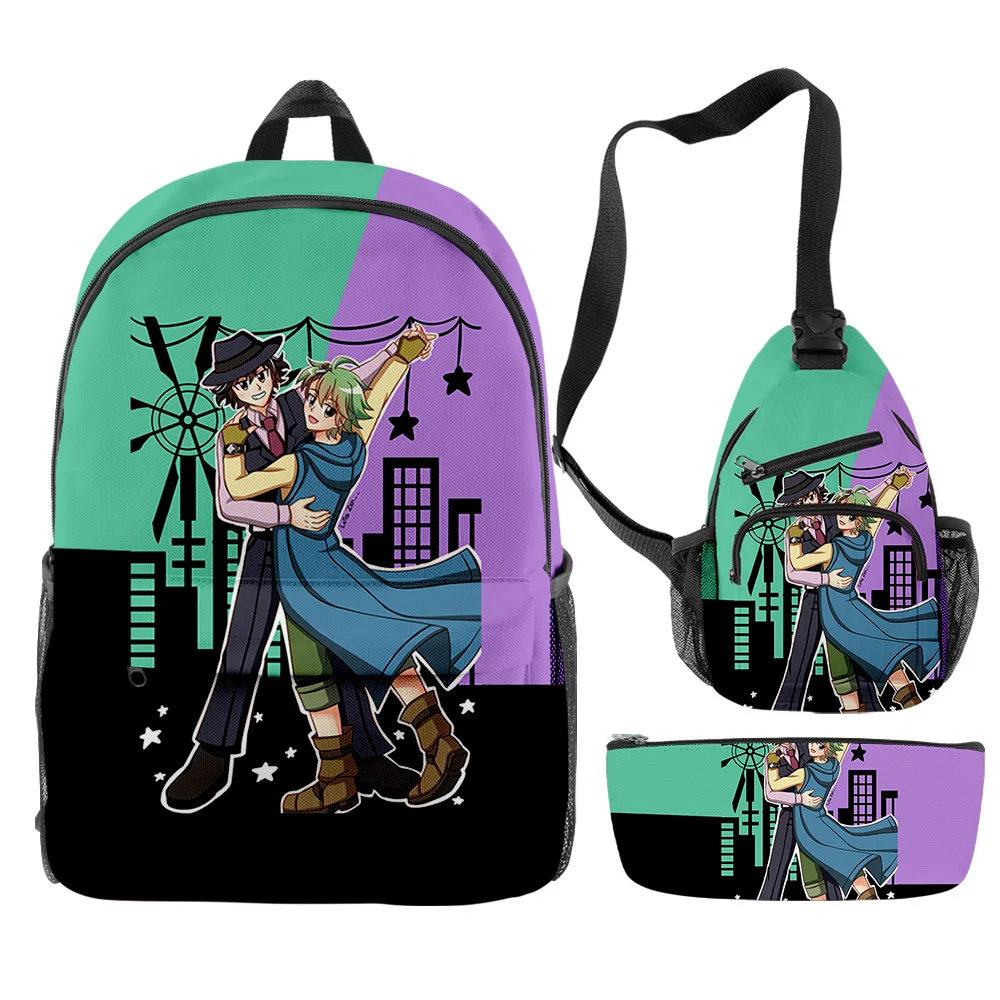 Classic Novelty FUUTO PI-Fuuto Tantei Anime 3D Print 3pcs/Set pupil School Bags Travel Laptop Backpack Chest Bag Pencil Case