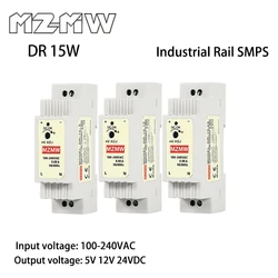 DR DIN Rail Switching Power Supply Series 15W AC To DC 100-240VAC 5V 12V 24VDC LED Strip Industrial Transformers Adapter
