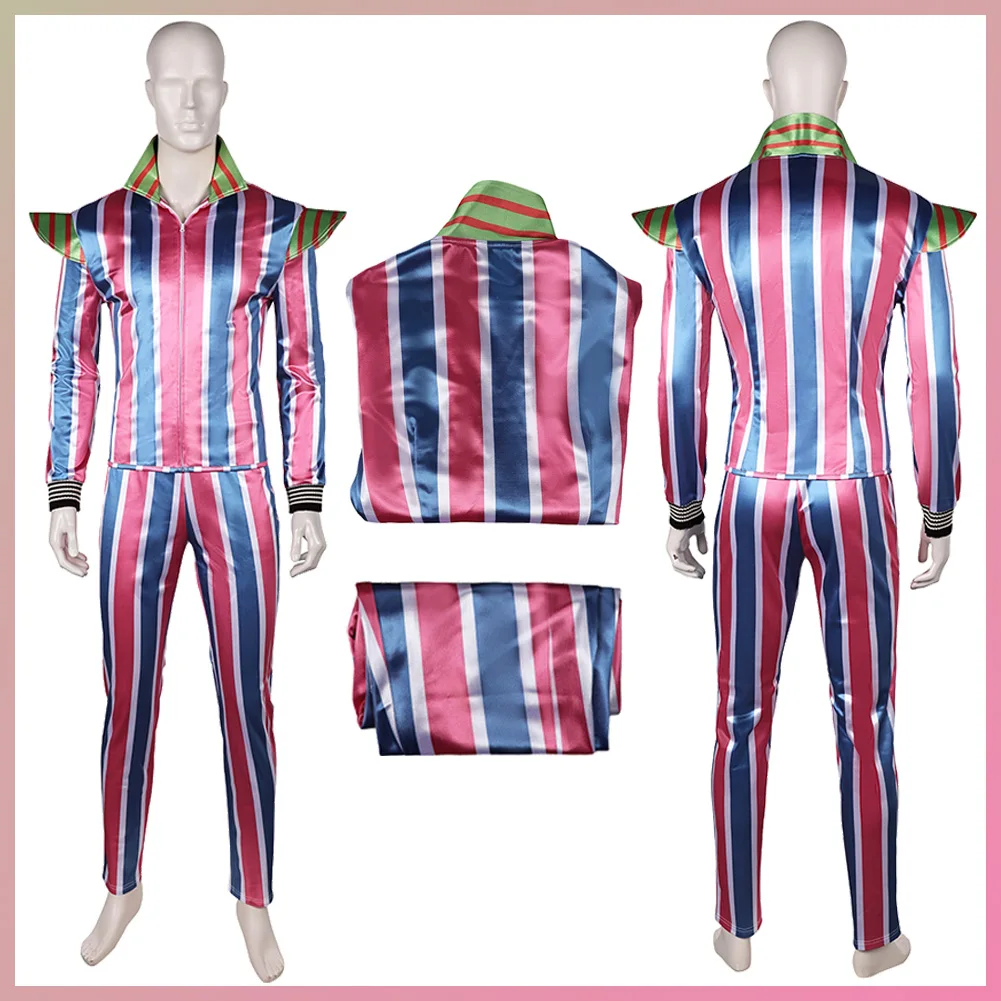 

Disguise Z Dust Cosplay Red Blue Stripe Clothing Rocker David Costume Adult Men Roleplay Male Role Play Fancy Party Cloth