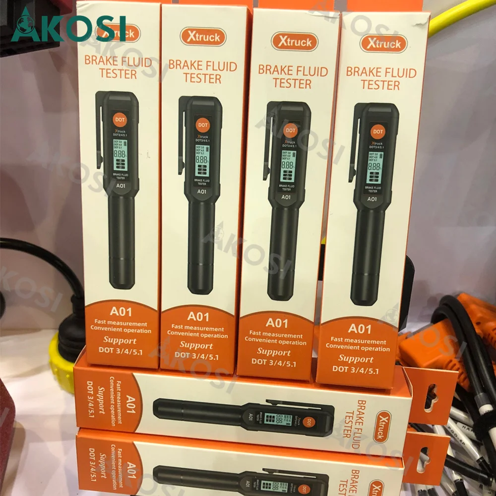 Xtruck A01 Brake fluid test pen probe with screen display alarm oil tester calibration are suitable for DOT3 DOT4 and DOT5.1