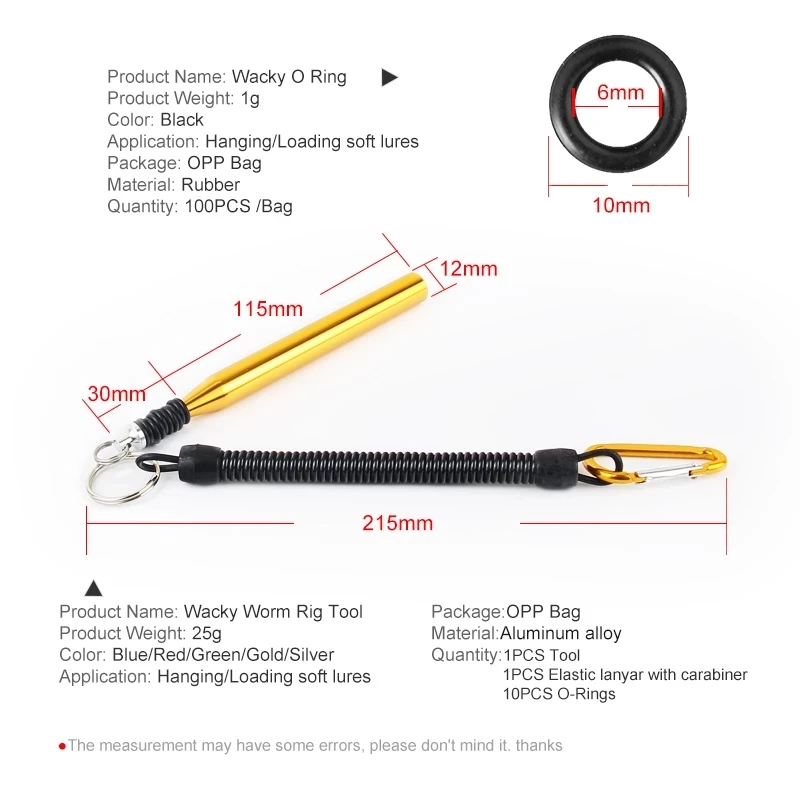 Imagem -02 - Soft Fishing Tackle Grupo Isca de Atração Neko Rig Wacky Rig Tool Worm o Ring Kit Bass Senko