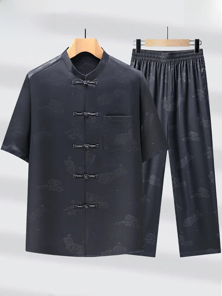 chinese-style-short-sleeve-tang-suit-two-piece-set-for-middle-aged-and-elderly-men-casual-wear-with-button-decoration