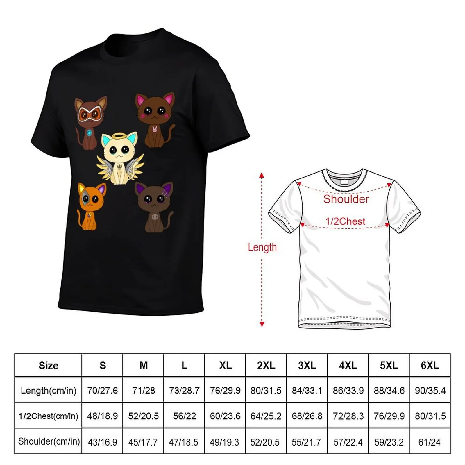 Cute Overwatch Gaming Cats T-Shirt cotton t shirt man t shirt for man 100 percent cotton T-Shirt