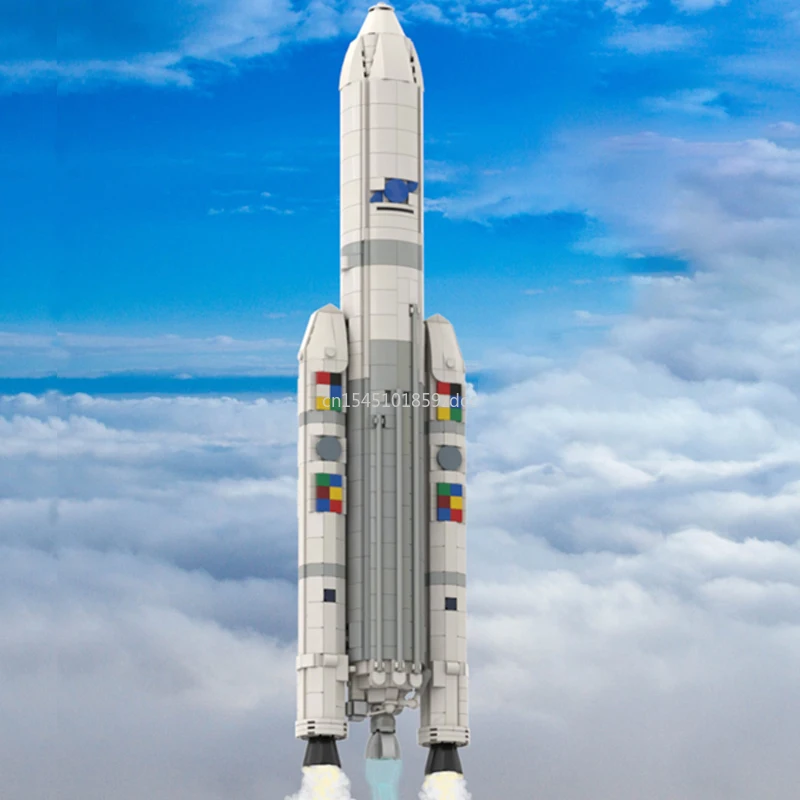 MOC Space Arianeal 6 ECA Rocket Model Building Block Kits 1:110 Scale Space Satellite Exploration Vehicle Bricks Toys Xmas Gifts