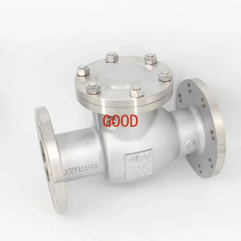 

304 stainless steel swing flange check valve H44W-16P flap flange horizontal