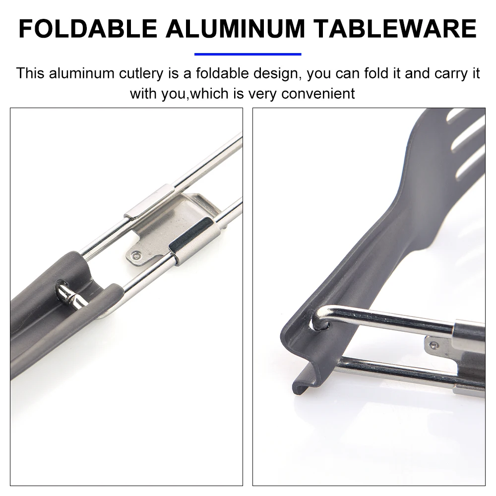Widesea Camping Aluminum Spoon Fork Knife Tableware Set Ultralight Outdoor Cooking Equipment Cutlery Cookware Hiking Trekking