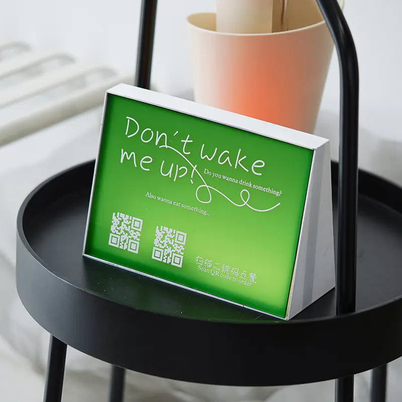 Acrylic Luminous QR Code Payment Stand Rechargeable For Shops Supermarkets & Salons