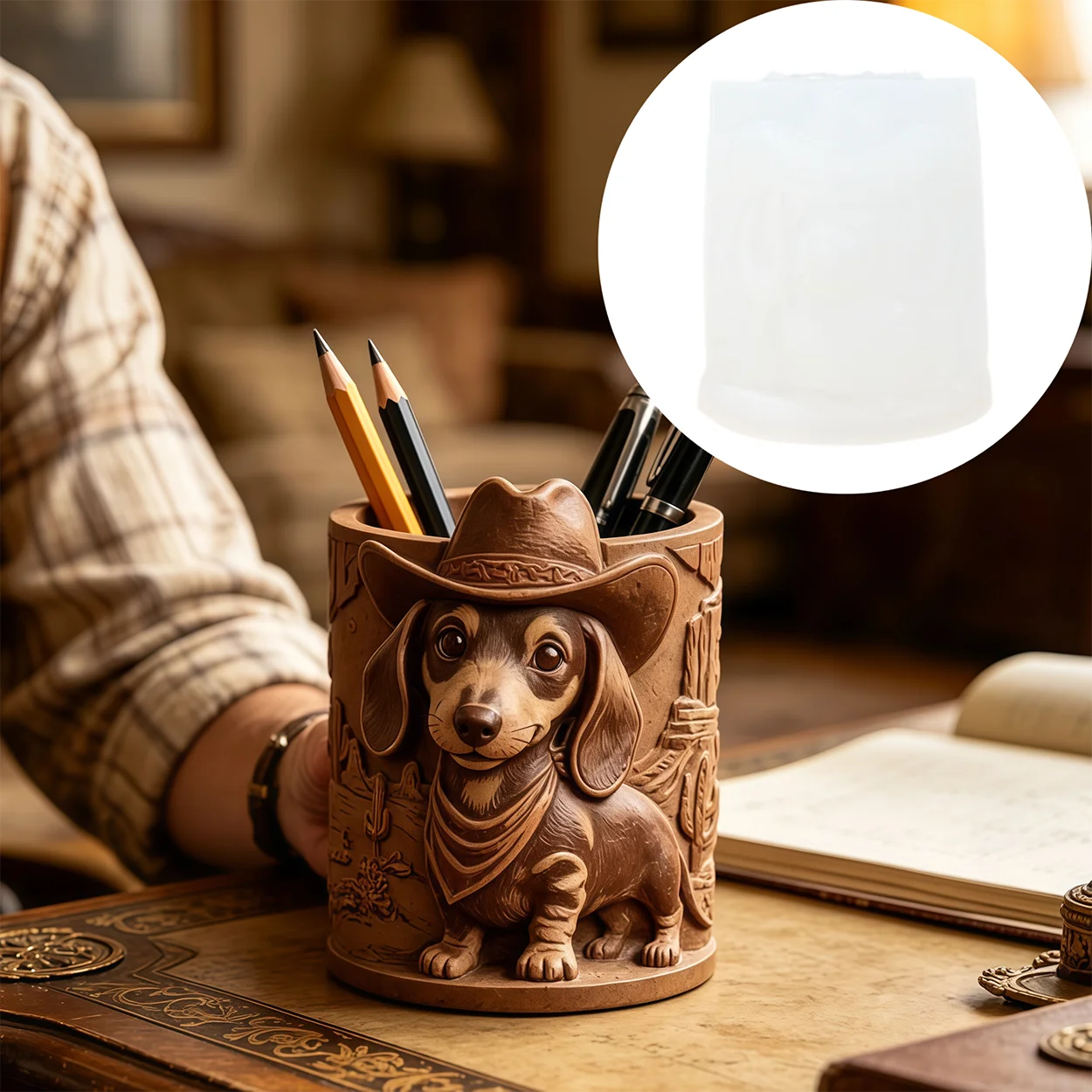 Cowboy Dachshund reliëf silico - Candle Making Workshop recensie en prijs