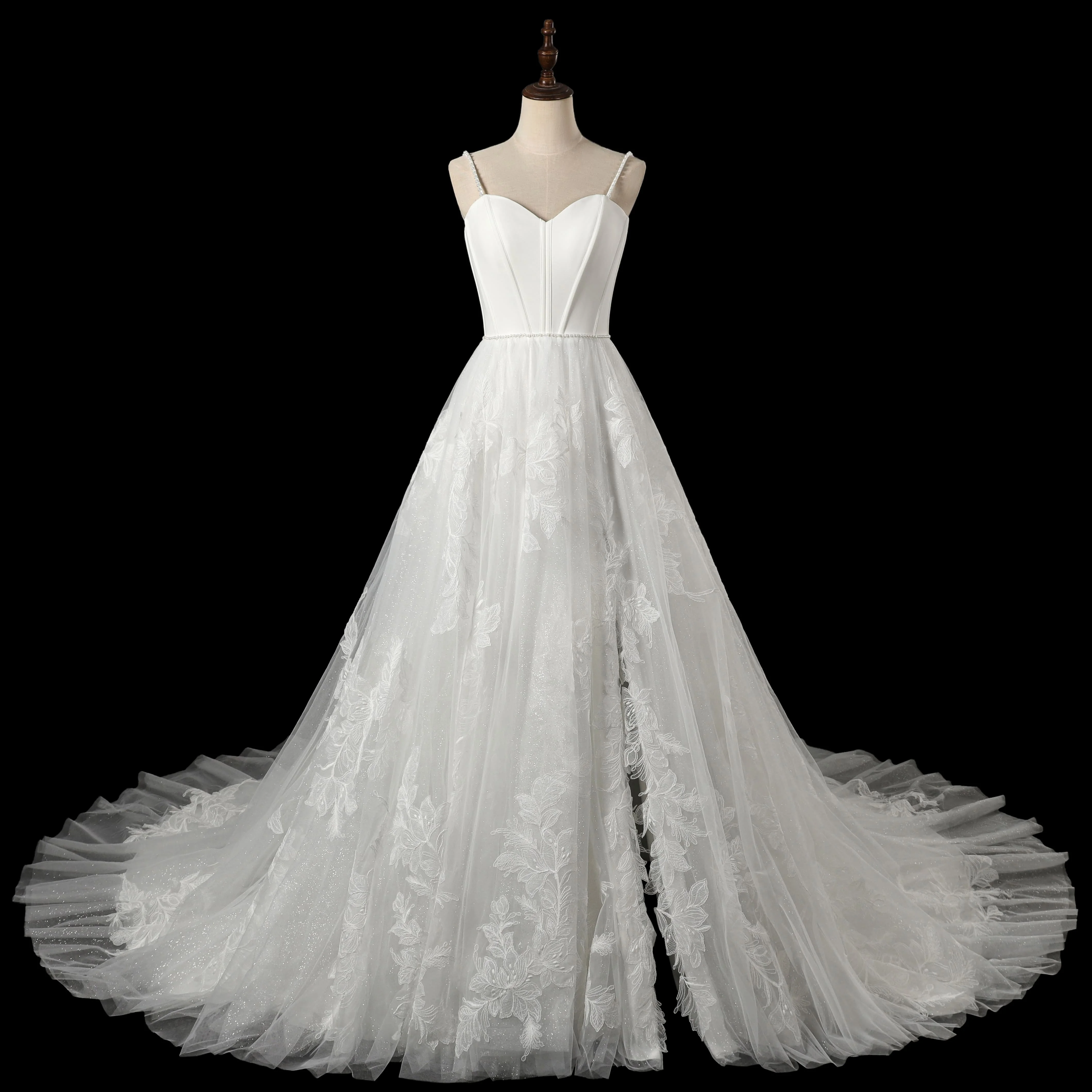 Sharon Said Luxury Princess Ball Gown Wedding Dress Lace Beaded Split Sweetheart Bridal Gowns SW705 Customized