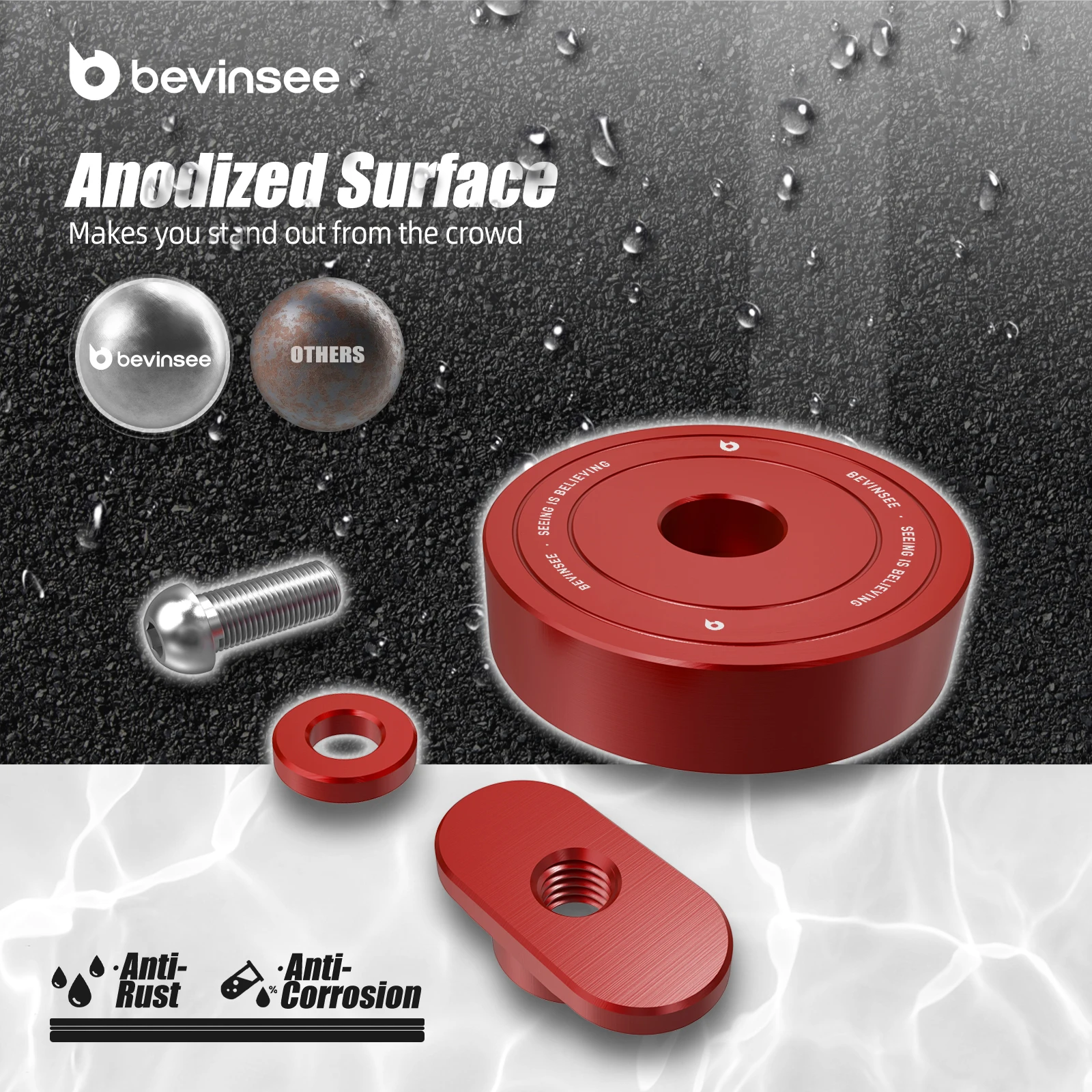 BEVINSEE 4X алюминиевый домкрат подъемник домкрат шайба адаптер инструмент для Corvette C5 C6 C7 C8 GS Z06 ZR1