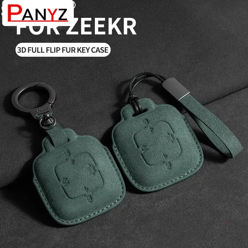 ل Zeekr 001 ZEEKR X 2023 2024 اكسسوارات السيارات الداخلية الجلد المدبوغ سيارة الذكية مفتاح بعيد غطاء حقيبة مفاتيح قذيفة حامل حامي فوب