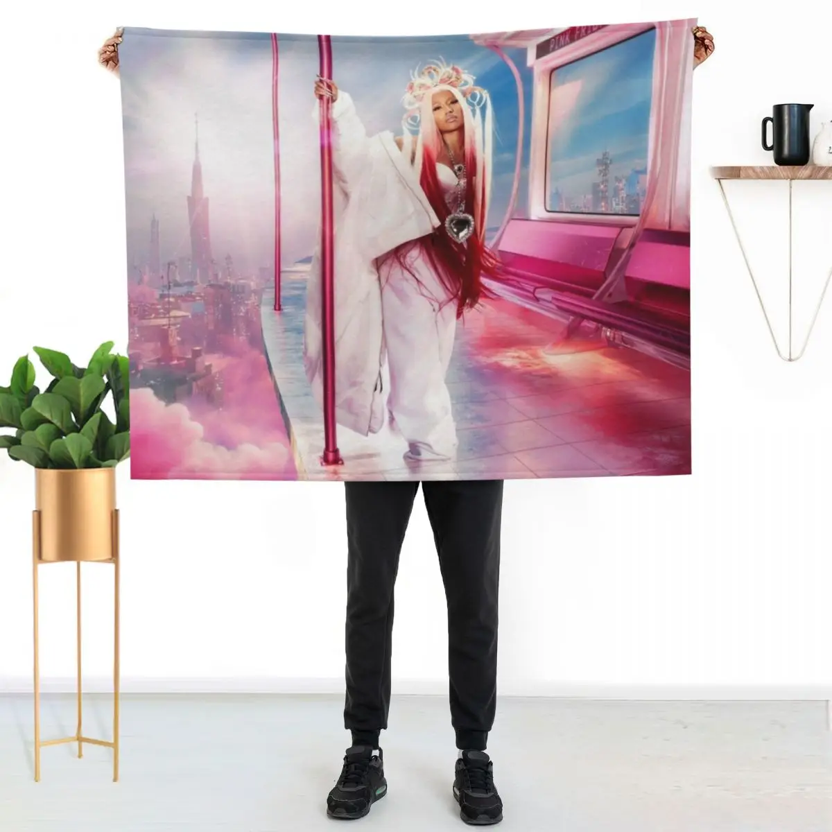 

Nicki Minaj Pink Friday 2 Throw Blanket All Season Lightweight Soft Blanket for Bed