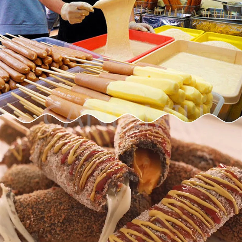 Commercial 21L ขนาดใหญ่ความจุแก๊สชีสสุนัขร้อน Sticks Fryer ไส้กรอกชีสเครื่องขนมอาหาร