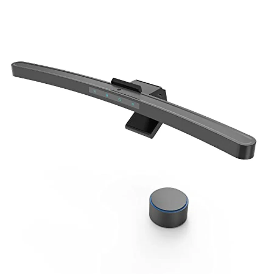 Curved Monitor Light Bar with Wireless Remote, Monitor Auto-Dimming and Camera Base, Applicable to All Screens. No Screen Glare