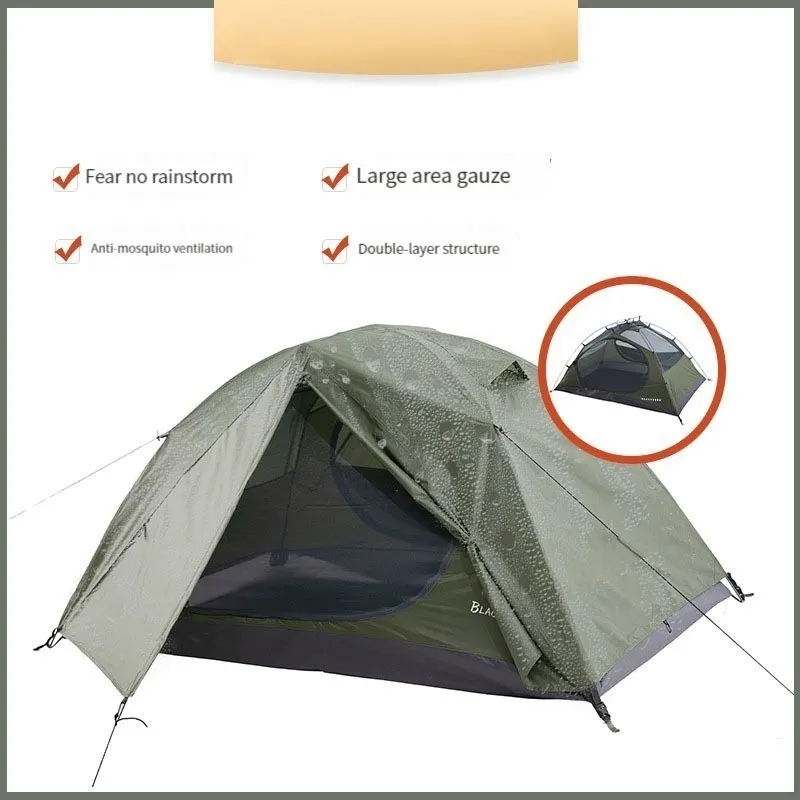 Outdoor double-layer rain proof outdoor camping mountaineering trip double thickened portable four season hill tent