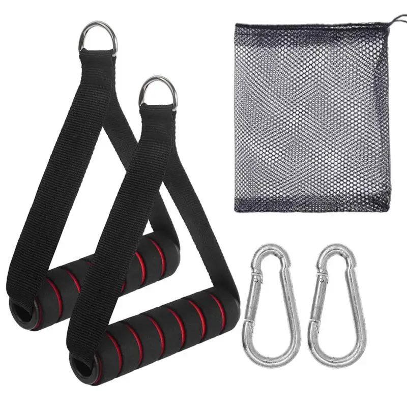 

Gym Handles 2pcs Portable Exercise Cable Handles Gym Equipment Workout Accessories D Handle Cable Attachment For Home Gym