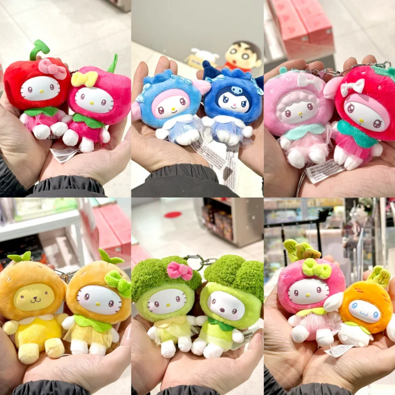 Caja Sorpresa con Colgante de Frutas y Verduras de Sanrio, Kuromi, Pochacco, Cinnamoroll, Hello Kitty, My Melody, Pino, Figuras de Anime, Juguetes de Regalo