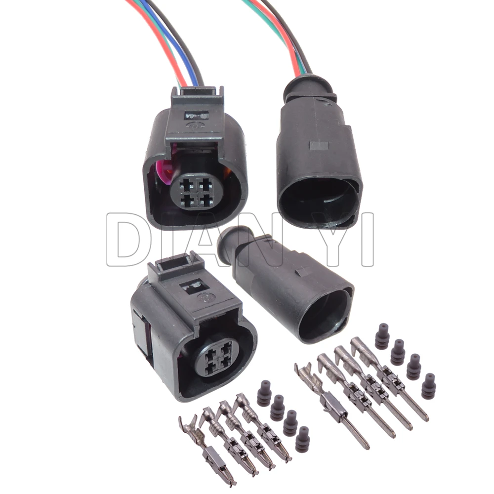 1 Set 4 Way Auto Water Temperature Sensor Sealed Plug AC Assembly For VW 4B0 973 712 4B0973712 4B0 973 812 4B0973812 Car Socket