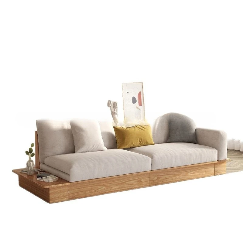 

Folding Sofa Bed Dual-purpose Japanese Living Room Small Apartment Modern Simple Telescopic Log Style for Home Use
