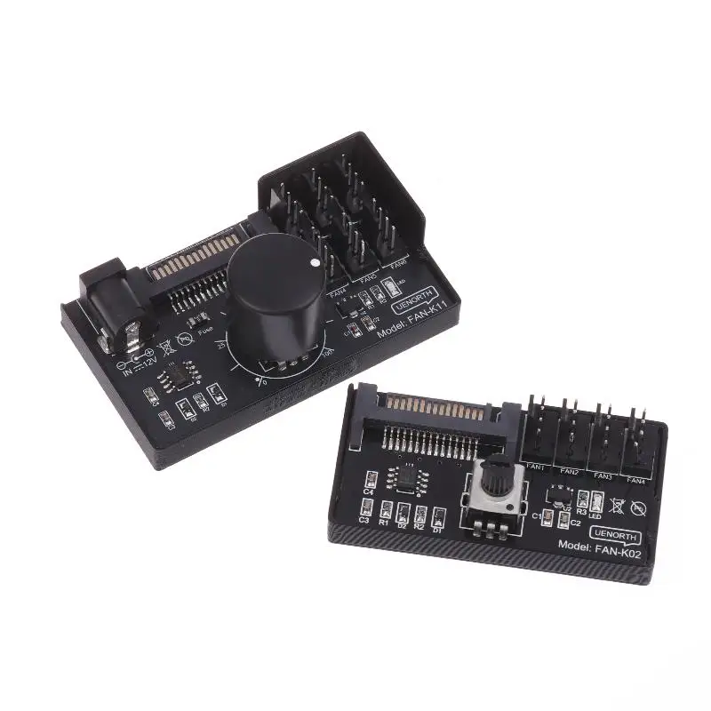 NEW PWM Fan Speed Controller SATA DC Power On 4Pin Fan Governor NAS Server Fan Speed Regulator 4-Way 6-Way PWM Fan HUB Control