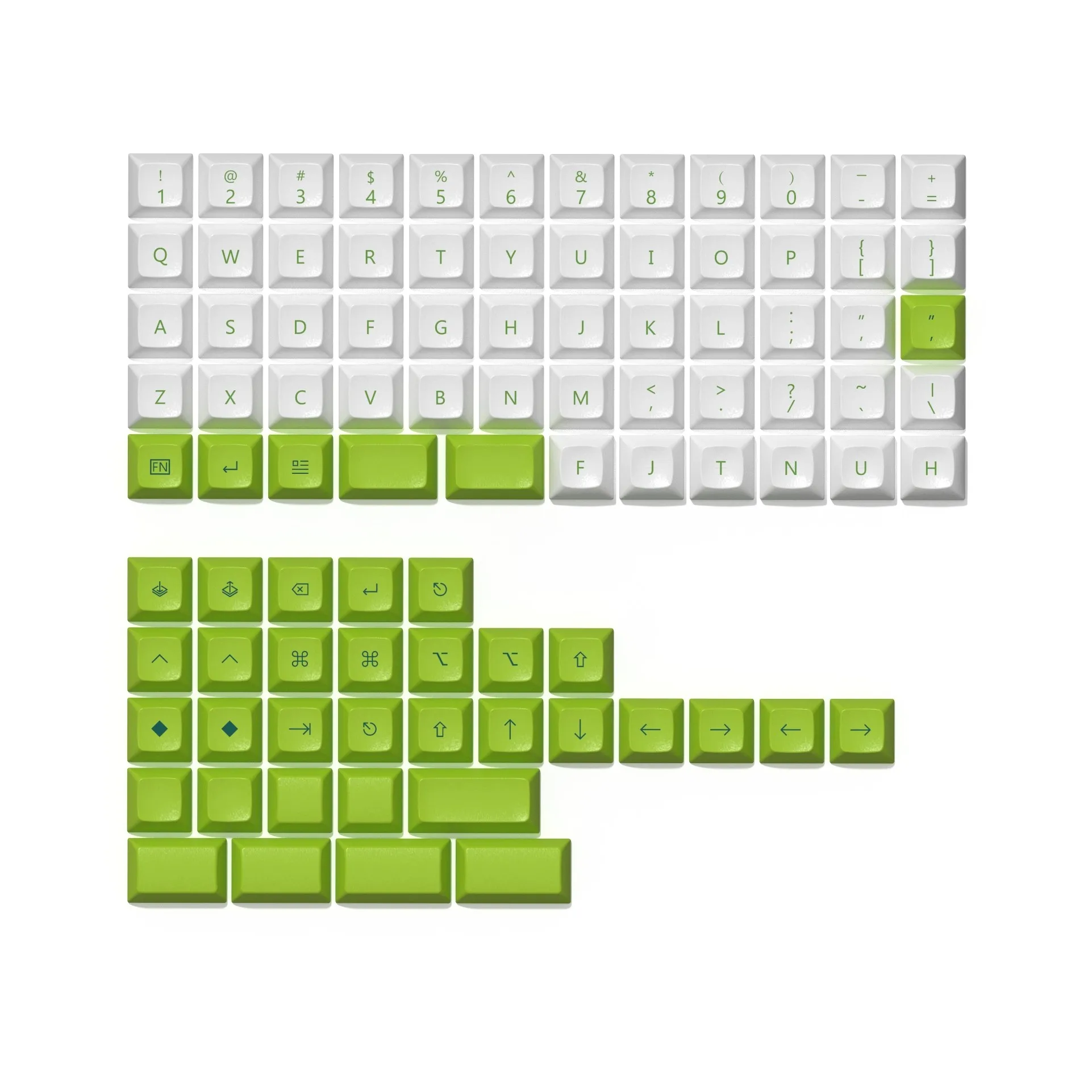 

DSA-40S Theme Keycaps PBT Cherry Profile Green Customised Gaming Split Keyboard Cap for Mechanical Keyboard Gifts