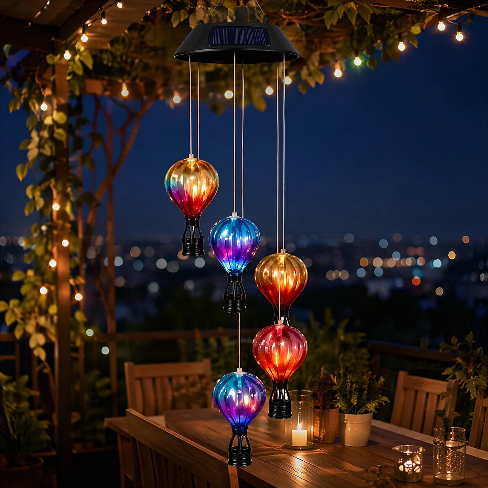 Solar Hot Air Balloon Garden Decor 6 Pack Flame LED Light Outdoor Patio Balcony Yard