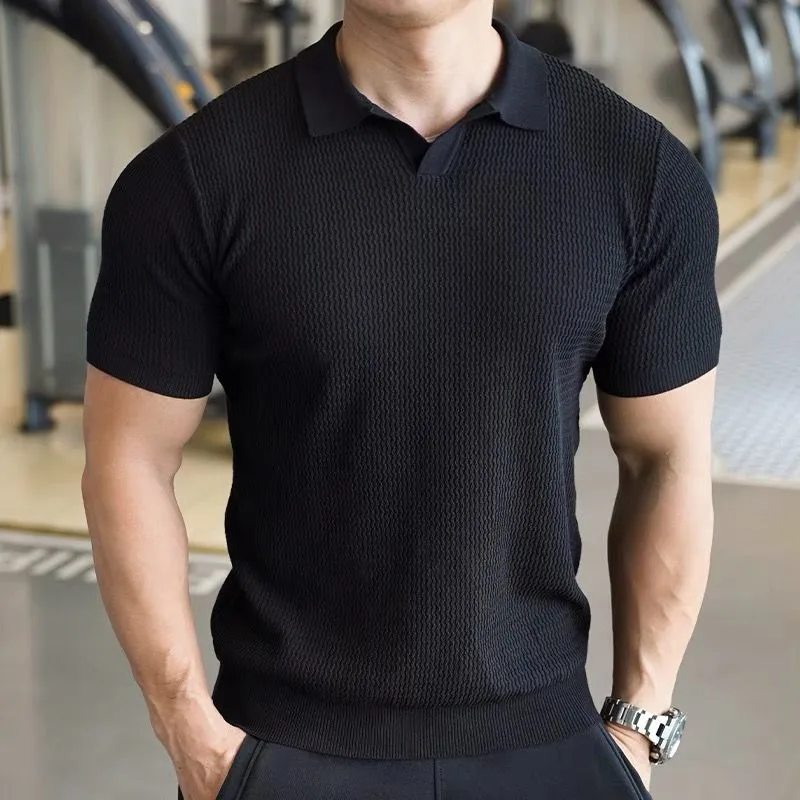 Knitted Business Polo Shirt Summer Ice - Image 2