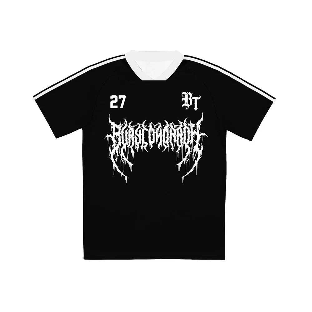 Bury Tomorrow Band Football Tees Black White Stripe Short Sleeve T-shirt Gothic Metal Letter Graphic Merch Tees Men Women Tshirt