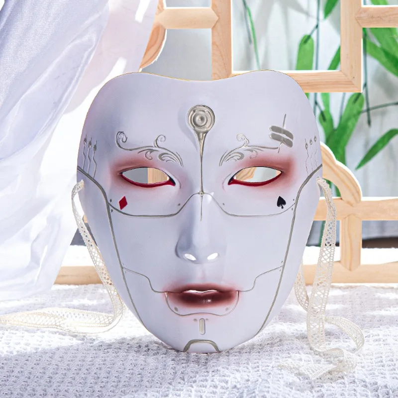 New Ancient Style Machinery Beautiful Male Adult Party Beauty Mask Chinese Style Hand-painted Decorative Hanfu Accessory Mask