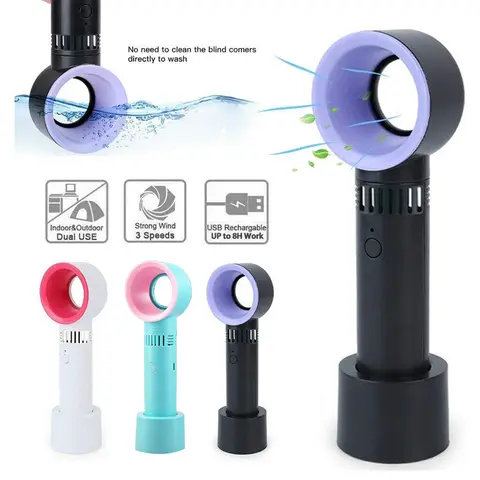 MASSA 1 पीस पोर्टेबल हैंड फैन स्पीड मिनी ब्लेडलेस हैंडहेल्ड फैन USB रिचार्जेबल पर्सनल हाईस्पीड फैन इलेक्ट्रिक आईलैश फैन 10 best sales काला पंखा - №9