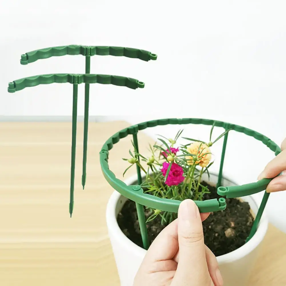 4/8 Pack Plant Support Stakes Plastic Half Round Ring For Flower Pot Climbing Trellis Garden Plant Stand Set For Roses Tomatoes