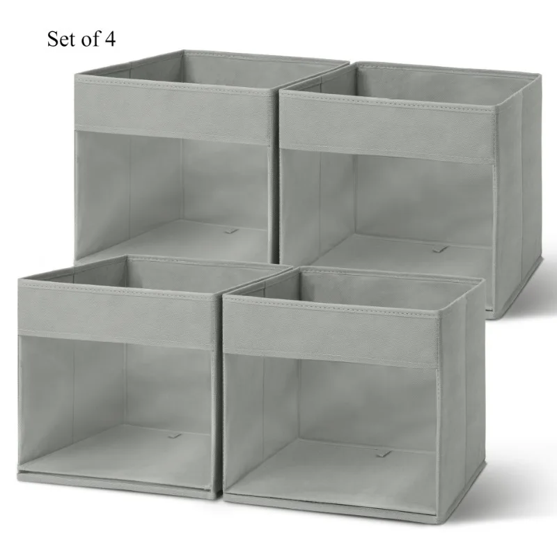 

Foldable Cube Storage Bin - Large Capacity Fabric Collapsible Organizer Box, Lidless Square Basket for Home Closet storage
