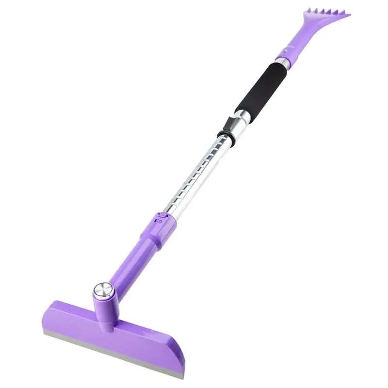 

A98M For Car Windshield Snow Brush& Ice Scraper 49.2", Extendable Design With 360° Pivoting Brush Head And Foam Grip
